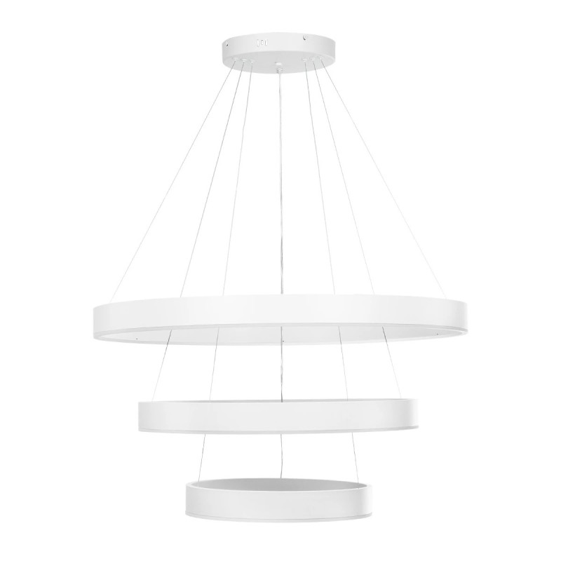 kelvo® VENOM 61189 Μοντέρνο Κρεμαστό Φωτιστικό Οροφής LED 120W 14158lm 120° AC 220-240V IP20 Ρυθμιζόμενο Λευκό CCT με Χειριστήριο από 2700K έως 6000K Dimmable - Lumileds SMD Chip - Λευκό Ματ - Μ80 x Π80 x Υ60cm - 3 Χρόνια Εγγύηση