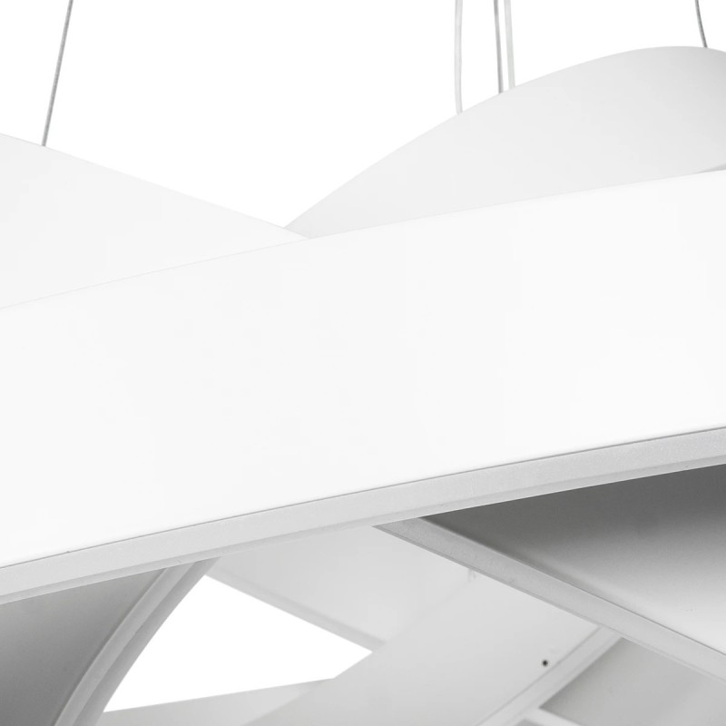 kelvo® VENOM 61189 Μοντέρνο Κρεμαστό Φωτιστικό Οροφής LED 120W 14158lm 120° AC 220-240V IP20 Ρυθμιζόμενο Λευκό CCT με Χειριστήριο από 2700K έως 6000K Dimmable - Lumileds SMD Chip - Λευκό Ματ - Μ80 x Π80 x Υ60cm - 3 Χρόνια Εγγύηση