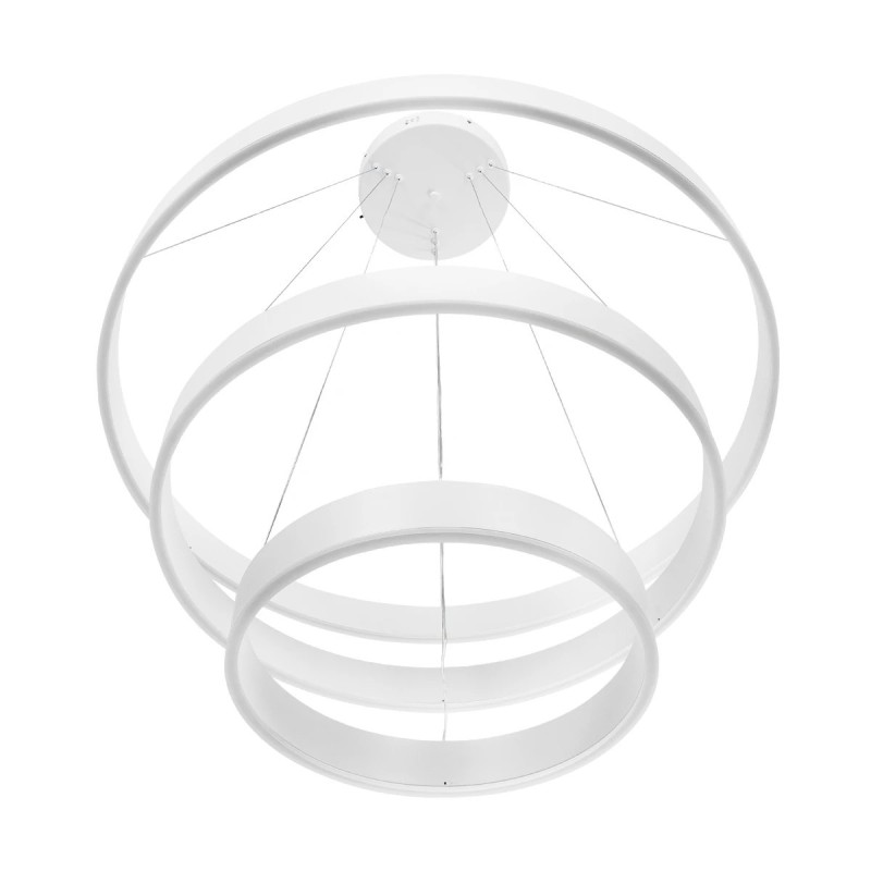 kelvo® VENOM 61189-DECO Μοντέρνο Κρεμαστό Φωτιστικό Οροφής LED 120W 14158lm 120° AC 220-240V IP20 Ρυθμιζόμενο Λευκό CCT με Χειριστήριο από 2700K έως 6000K Dimmable - Lumileds SMD Chip - Λευκό Ματ - Μ80 x Π80 x Υ60cm - 3 Χρόνια Εγγύηση