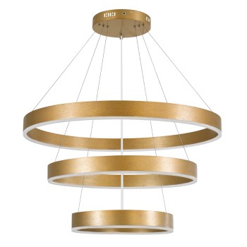 kelvo® VENOM 61190 Μοντέρνο Κρεμαστό Φωτιστικό Οροφής LED 120W 14158lm 120° AC 220-240V IP20 Ρυθμιζόμενο Λευκό CCT με Χειριστήριο από 2700K έως 6000K Dimmable - Lumileds SMD Chip - Χρυσό Βούρτσας - Μ80 x Π80 x Υ60cm - 3 Χρόνια Εγγύηση