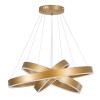 GloboStar® VENOM TRIO 61190 Κρεμαστό Φωτιστικό Δαχτυλίδι-Κύκλος LED CCT 120W 14158lm 120° AC 220-240V - Εναλλαγή Φωτισμού μέσω Τηλεχειριστηρίου All In One Ψυχρό 6000K+Φυσικό 4500K+Θερμό 2700K Dimmable Φ40+60+80cm - Χρυσό Βούρτσας - 3 Years Warranty