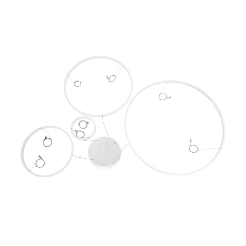 kelvo® VENOM 61192 Μοντέρνο Κρεμαστό Φωτιστικό Οροφής LED 150W 17659lm 120° AC 220-240V IP20 Ρυθμιζόμενο Λευκό CCT με Χειριστήριο από 2700K έως 6000K Dimmable - Lumileds SMD Chip - Λευκό Ματ - Μ150 x Π90 x Υ60cm - 3 Χρόνια Εγγύηση