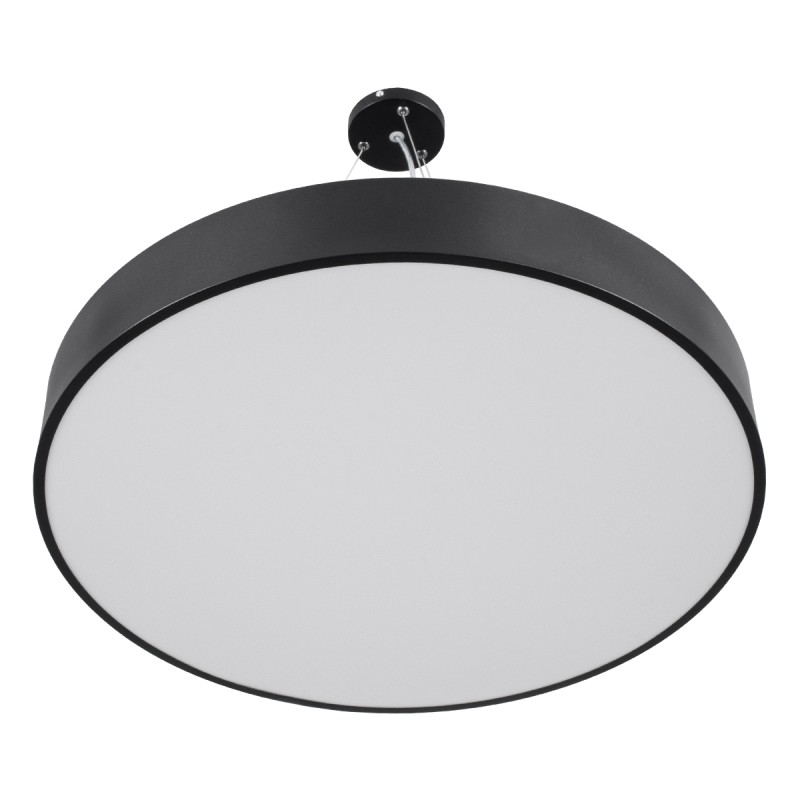 GloboStar® BURTON 61202-S Πλαφονιέρα Οροφής LED CCT 75W 8625lm 120° AC 220-240V - Εναλλαγή Φωτισμού μέσω Τηλεχειριστηρίου All In One Ψυχρό 6000k+Φυσικό 4500k+Θερμό 2700k Dimmable Φ60cm - Μαύρο - 3 Years Warranty