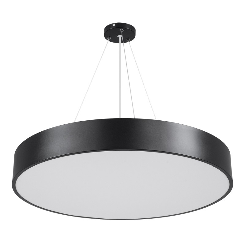 GloboStar® BURTON 61202-S Πλαφονιέρα Οροφής LED CCT 75W 8625lm 120° AC 220-240V - Εναλλαγή Φωτισμού μέσω Τηλεχειριστηρίου All In One Ψυχρό 6000k+Φυσικό 4500k+Θερμό 2700k Dimmable Φ60cm - Μαύρο - 3 Years Warranty