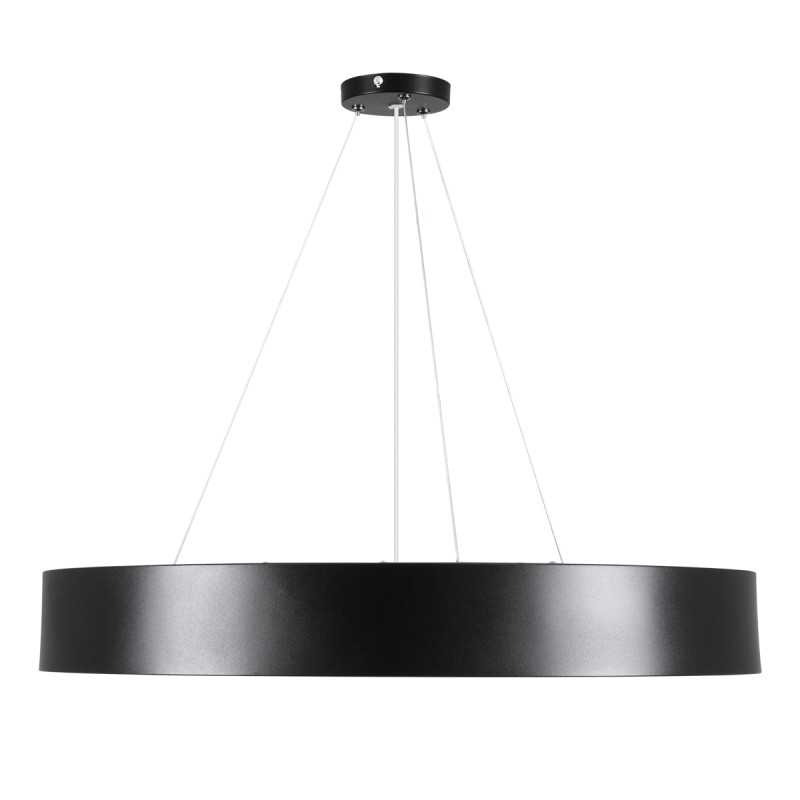 GloboStar® BURTON 61202-S Πλαφονιέρα Οροφής LED CCT 75W 8625lm 120° AC 220-240V - Εναλλαγή Φωτισμού μέσω Τηλεχειριστηρίου All In One Ψυχρό 6000k+Φυσικό 4500k+Θερμό 2700k Dimmable Φ60cm - Μαύρο - 3 Years Warranty