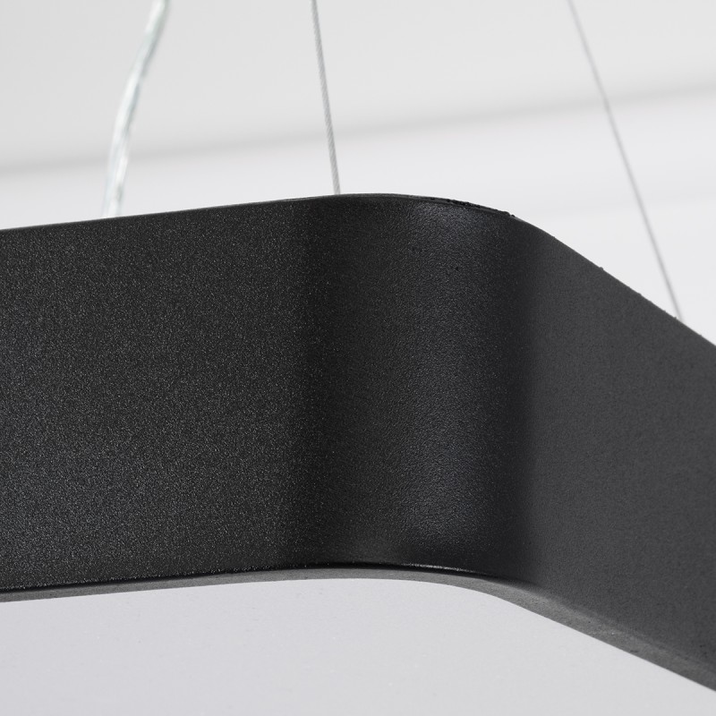 GloboStar® KAMALA 61206-P Κρεμαστή Πλαφονιέρα Οροφής LED CCT 67W 7370lm 120° AC 220-240V - Εναλλαγή Φωτισμού μέσω Τηλεχειριστηρίου All In One Ψυχρό 6000k+Φυσικό 4500k+Θερμό 2700k Dimmable Μ40 x Π40 x Υ8cm- Μαύρο - 3 Years Warranty