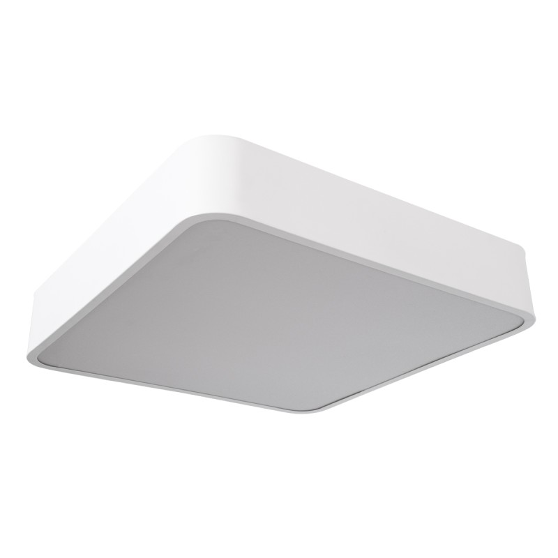GloboStar® KAMALA 61207-P Κρεμαστή Πλαφονιέρα Οροφής LED CCT 67W 7370lm 120° AC 220-240V - Εναλλαγή Φωτισμού μέσω Τηλεχειριστηρίου All In One Ψυχρό 6000k+Φυσικό 4500k+Θερμό 2700k Dimmable Μ40 x Π40 x Υ8cm - Λευκό - 3 Years Warranty