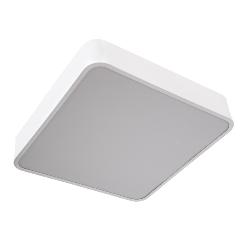 GloboStar® KAMALA 61207-P Κρεμαστή Πλαφονιέρα Οροφής LED CCT 67W 7370lm 120° AC 220-240V - Εναλλαγή Φωτισμού μέσω Τηλεχειριστηρίου All In One Ψυχρό 6000k+Φυσικό 4500k+Θερμό 2700k Dimmable Μ40 x Π40 x Υ8cm - Λευκό - 3 Years Warranty