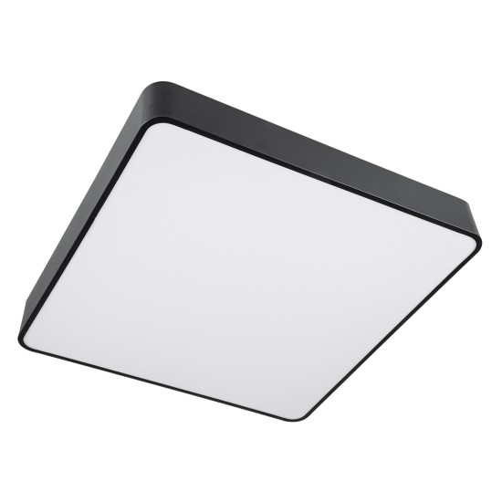 GloboStar® KAMALA 61208-P Κρεμαστή Πλαφονιέρα Οροφής LED CCT 75W 8625lm 120° AC 220-240V - Εναλλαγή Φωτισμού μέσω Τηλεχειριστηρίου All In One Ψυχρό 6000k+Φυσικό 4500k+Θερμό 2700k Dimmable Μ60 x Π60 x Υ8cm - Μαύρο - 3 Years Warranty