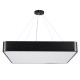 GloboStar® KAMALA 61208-P Κρεμαστή Πλαφονιέρα Οροφής LED CCT 75W 8625lm 120° AC 220-240V - Εναλλαγή Φωτισμού μέσω Τηλεχειριστηρίου All In One Ψυχρό 6000k+Φυσικό 4500k+Θερμό 2700k Dimmable Μ60 x Π60 x Υ8cm - Μαύρο - 3 Years Warranty
