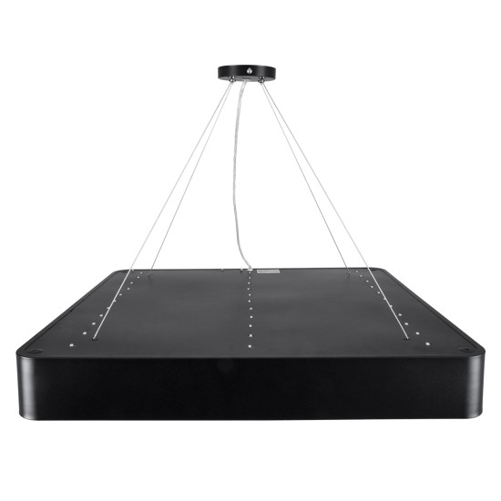 GloboStar® KAMALA 61208-P Κρεμαστή Πλαφονιέρα Οροφής LED CCT 75W 8625lm 120° AC 220-240V - Εναλλαγή Φωτισμού μέσω Τηλεχειριστηρίου All In One Ψυχρό 6000k+Φυσικό 4500k+Θερμό 2700k Dimmable Μ60 x Π60 x Υ8cm - Μαύρο - 3 Years Warranty