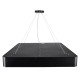 GloboStar® KAMALA 61208-P Κρεμαστή Πλαφονιέρα Οροφής LED CCT 75W 8625lm 120° AC 220-240V - Εναλλαγή Φωτισμού μέσω Τηλεχειριστηρίου All In One Ψυχρό 6000k+Φυσικό 4500k+Θερμό 2700k Dimmable Μ60 x Π60 x Υ8cm - Μαύρο - 3 Years Warranty
