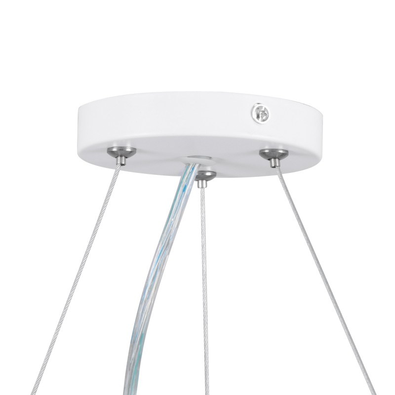 GLOBOSTAR® KAMALA 61209 Μοντέρνο Κρεμαστό Φωτιστικό Οροφής LED 75W 8625lm 120° AC 220-240V IP20 Ρυθμιζόμενο Λευκό CCT με Χειριστήριο από 2700K έως 6000K Dimmable - Lumileds SMD Chip - Λευκό Ματ - Μ60 x Π60 x Υ8cm - 3 Χρόνια Εγγύηση