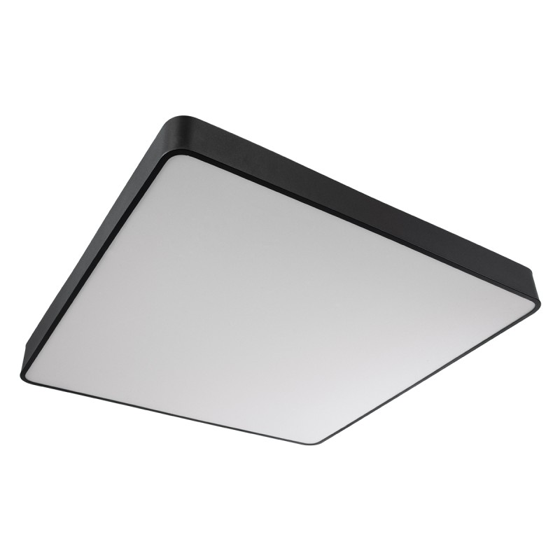 GloboStar® KAMALA 61210-P Κρεμαστή Πλαφονιέρα Οροφής LED CCT 100W 11020lm 120° AC 220-240V - Εναλλαγή Φωτισμού μέσω Τηλεχειριστηρίου All In One Ψυχρό 6000k+Φυσικό 4500k+Θερμό 2700k Dimmable Μ80 x Π80 x Υ8cm- Μαύρο - 3 Years Warranty