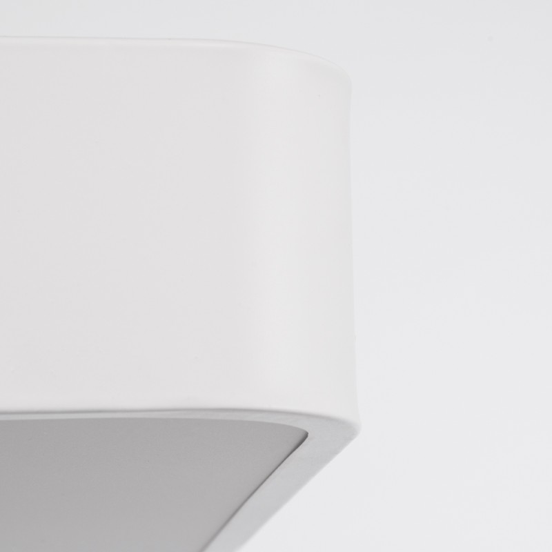 GloboStar® KAMALA 61211-P Κρεμαστή Πλαφονιέρα Οροφής LED CCT 100W 11020lm 120° AC 220-240V - Εναλλαγή Φωτισμού μέσω Τηλεχειριστηρίου All In One Ψυχρό 6000k+Φυσικό 4500k+Θερμό 2700k Dimmable Μ80 x Π80 x Υ8cm - Λευκό - 3 Years Warranty