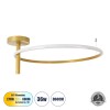 GloboStar® VERONA 61225 Φωτιστικό Οροφής Δαχτυλίδι-Κύκλος LED CCT 36W 4032lm 360° AC 220-240V - Εναλλαγή Φωτισμού μέσω Διακόπτη On/Off All In One Ψυχρό 6000k+Φυσικό 4500k+Θερμό 2700K Φ60 x Υ23cm - Χρυσό Βούρτσας - 3 Χρόνια Εγγύηση