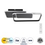 GLOBOSTAR® SQUARO 61231 Μοντέρνο Φωτιστικό Οροφής LED 75W 8400lm 360° AC 220-240V IP20 Ρυθμιζόμενο Λευκό CCT με Χειριστήριο από 2700K έως 6000K Dimmable - Lumileds SMD Chip - Μαύρο Ματ - Μ48.5 x Π51 x Υ9cm - 3 Χρόνια Εγγύηση