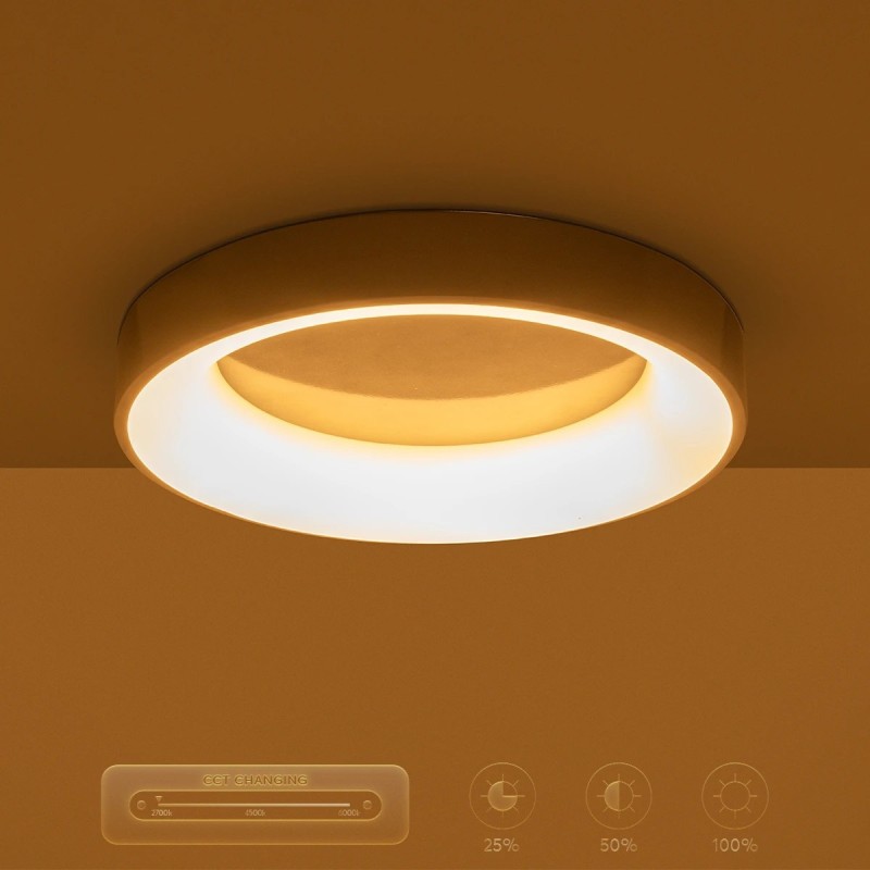 GLOBOSTAR® SALEM 61234 Μοντέρνο Φωτιστικό Οροφής LED 75W 8625lm 120° AC 220-240V IP20 Ρυθμιζόμενο Λευκό CCT με Χειριστήριο από 2700K έως 6000K Dimmable - Lumileds SMD Chip - Γκρι - Μ45 x Π45 x Υ9cm - 3 Χρόνια Εγγύηση