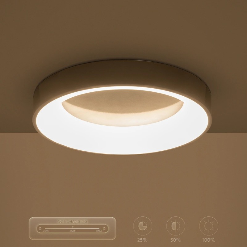 GLOBOSTAR® SALEM 61234 Μοντέρνο Φωτιστικό Οροφής LED 75W 8625lm 120° AC 220-240V IP20 Ρυθμιζόμενο Λευκό CCT με Χειριστήριο από 2700K έως 6000K Dimmable - Lumileds SMD Chip - Γκρι - Μ45 x Π45 x Υ9cm - 3 Χρόνια Εγγύηση