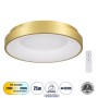 GLOBOSTAR® SALEM 61235 Μοντέρνο Φωτιστικό Οροφής LED 75W 8625lm 120° AC 220-240V IP20 Ρυθμιζόμενο Λευκό CCT με Χειριστήριο από 2700K έως 6000K Dimmable - Lumileds SMD Chip - Χρυσό - Μ45 x Π45 x Υ8.5cm - 3 Χρόνια Εγγύηση