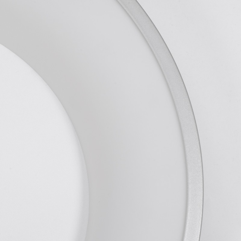 GloboStar® SALEM 61238 Πλαφονιέρα Οροφής Δαχτυλίδι-Κύκλος LED CCT 105W 12075lm 120° AC 220-240V - Εναλλαγή Φωτισμού μέσω Τηλεχειριστηρίου All In One Ψυχρό 6000k+Φυσικό 4500k+Θερμό 2700k Dimmable Φ60cm - Ασημί - 3 Years Warranty