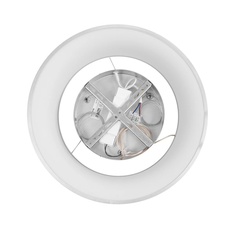 GloboStar® SALEM 61242 Κρεμαστή Πλαφονιέρα Οροφής Δαχτυλίδι-Κύκλος LED CCT 75W 8625lm 120° AC 220-240V - Εναλλαγή Φωτισμού μέσω Τηλεχειριστηρίου All In One Ψυχρό 6000k+Φυσικό 4500k+Θερμό 2700k Dimmable Φ45cm - Ασημί - 3 Years Warranty