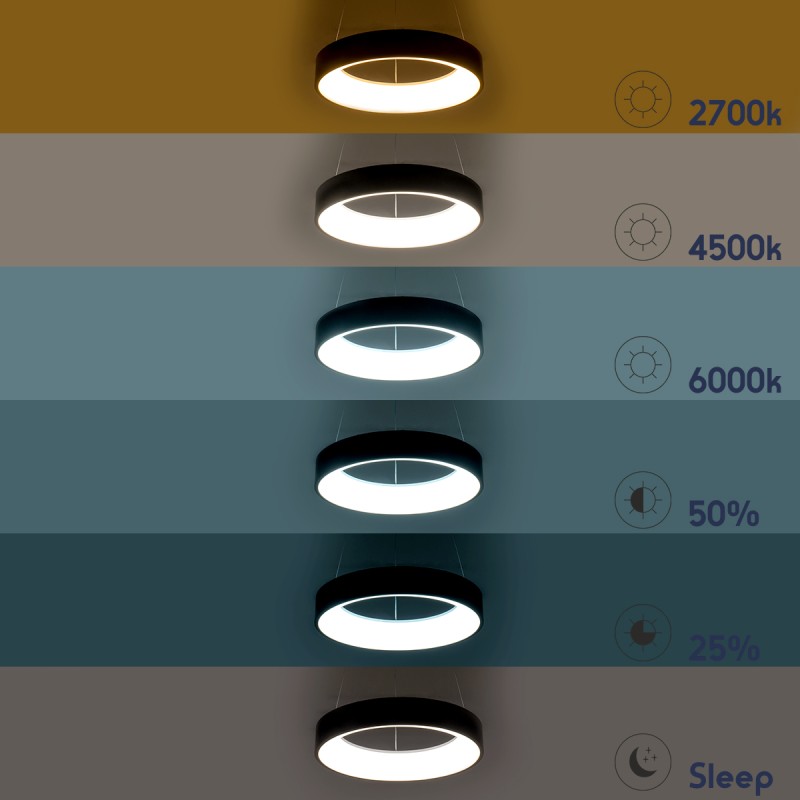 GLOBOSTAR® SALEM 61243 Μοντέρνο Κρεμαστό Φωτιστικό Οροφής LED 75W 8625lm 120° AC 220-240V IP20 Ρυθμιζόμενο Λευκό CCT με Χειριστήριο από 2700K έως 6000K Dimmable - Lumileds SMD Chip - Χρυσό - Μ45 x Π45 x Υ7cm - 3 Χρόνια Εγγύηση