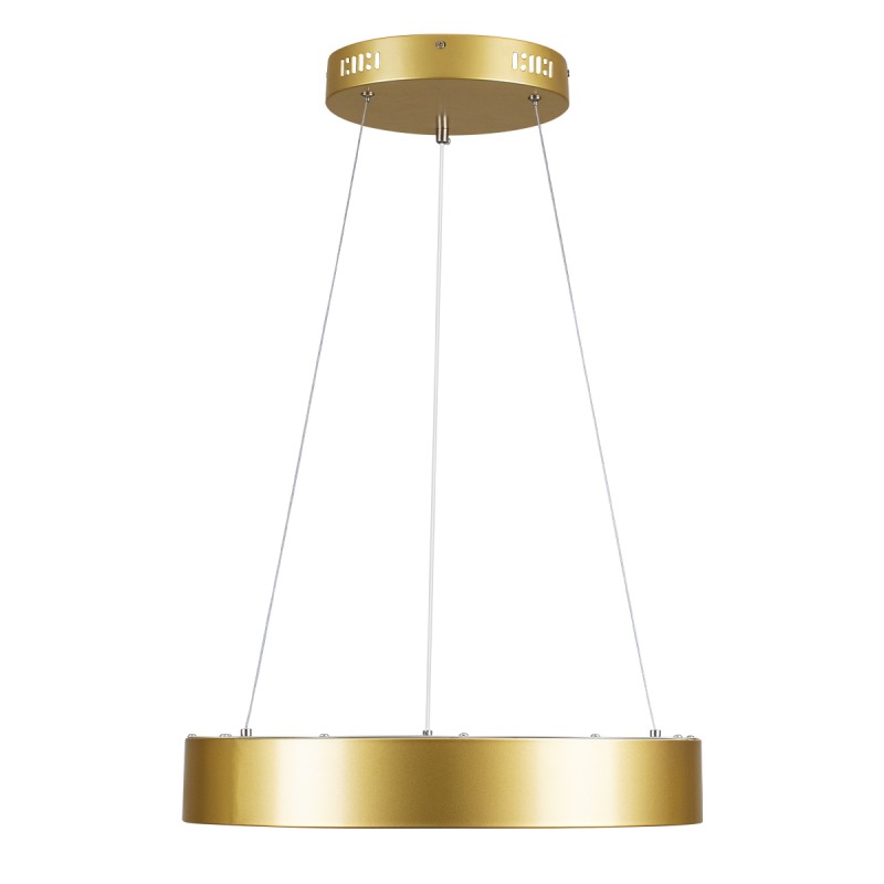 GLOBOSTAR® SALEM 61243 Μοντέρνο Κρεμαστό Φωτιστικό Οροφής LED 75W 8625lm 120° AC 220-240V IP20 Ρυθμιζόμενο Λευκό CCT με Χειριστήριο από 2700K έως 6000K Dimmable - Lumileds SMD Chip - Χρυσό - Μ45 x Π45 x Υ7cm - 3 Χρόνια Εγγύηση