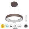 GloboStar® SALEM 61244 Κρεμαστή Πλαφονιέρα Οροφής Δαχτυλίδι-Κύκλος LED CCT 75W 8625lm 120° AC 220-240V - Εναλλαγή Φωτισμού μέσω Τηλεχειριστηρίου All In One Ψυχρό 6000k+Φυσικό 4500k+Θερμό 2700k Dimmable Φ45cm - Καφέ Χάλκινο - 3 Years Warranty