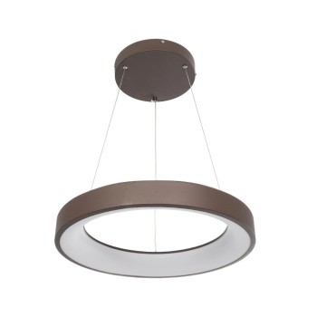 GLOBOSTAR® SALEM 61244 Μοντέρνο Κρεμαστό Φωτιστικό Οροφής LED 75W 8625lm 120° AC 220-240V IP20 Ρυθμιζόμενο Λευκό CCT με Χειριστήριο από 2700K έως 6000K Dimmable - Lumileds SMD Chip - Καφέ Ματ - Μ45 x Π45 x Υ7cm - 3 Χρόνια Εγγύηση