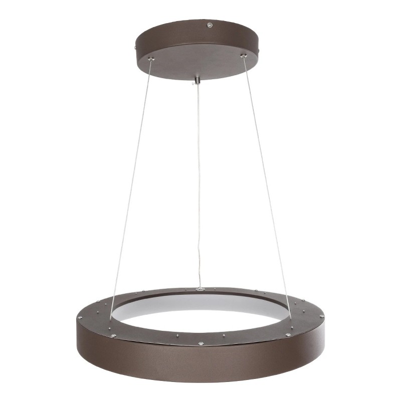 GloboStar® SALEM 61244 Κρεμαστή Πλαφονιέρα Οροφής Δαχτυλίδι-Κύκλος LED CCT 75W 8625lm 120° AC 220-240V - Εναλλαγή Φωτισμού μέσω Τηλεχειριστηρίου All In One Ψυχρό 6000k+Φυσικό 4500k+Θερμό 2700k Dimmable Φ45cm - Καφέ Χάλκινο - 3 Years Warranty