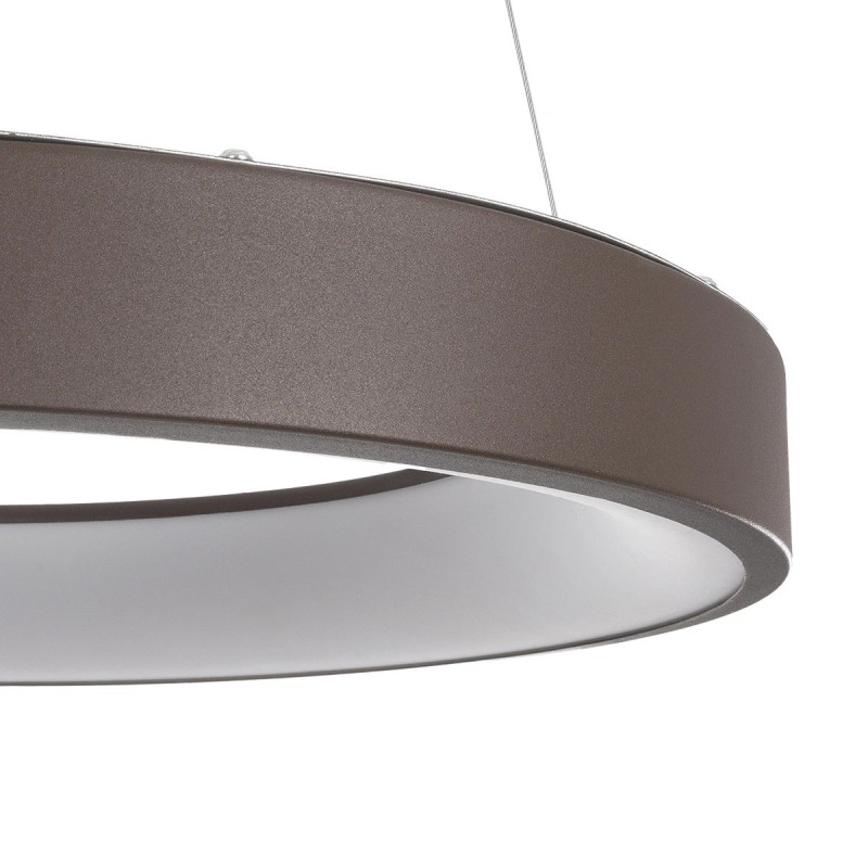 GloboStar® SALEM 61244 Κρεμαστή Πλαφονιέρα Οροφής Δαχτυλίδι-Κύκλος LED CCT 75W 8625lm 120° AC 220-240V - Εναλλαγή Φωτισμού μέσω Τηλεχειριστηρίου All In One Ψυχρό 6000k+Φυσικό 4500k+Θερμό 2700k Dimmable Φ45cm - Καφέ Χάλκινο - 3 Years Warranty