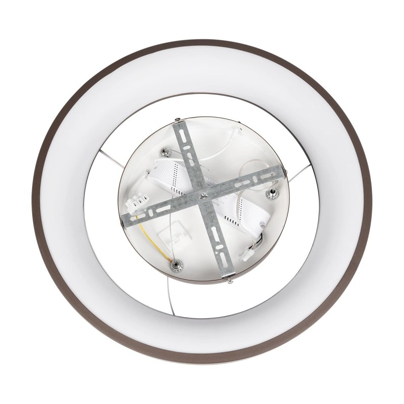 GloboStar® SALEM 61244 Κρεμαστή Πλαφονιέρα Οροφής Δαχτυλίδι-Κύκλος LED CCT 75W 8625lm 120° AC 220-240V - Εναλλαγή Φωτισμού μέσω Τηλεχειριστηρίου All In One Ψυχρό 6000k+Φυσικό 4500k+Θερμό 2700k Dimmable Φ45cm - Καφέ Χάλκινο - 3 Years Warranty