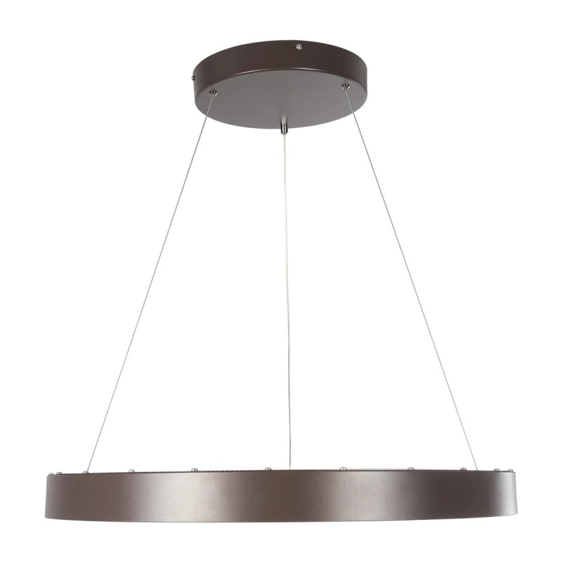 GloboStar® SALEM 61248 Κρεμαστή Πλαφονιέρα Οροφής Δαχτυλίδι-Κύκλος LED CCT 105W 12075lm 120° AC 220-240V - Εναλλαγή Φωτισμού μέσω Τηλεχειριστηρίου All In One Ψυχρό 6000k+Φυσικό 4500k+Θερμό 2700k Dimmable Φ60cm - Καφέ Χάλκινο - 3 Years Warranty