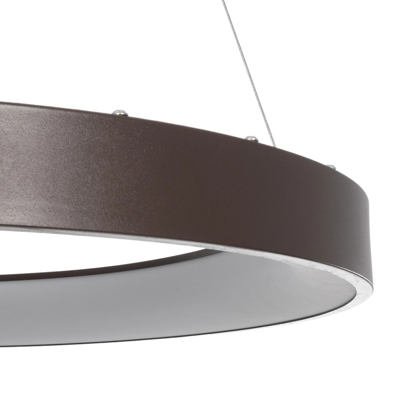 GloboStar® SALEM 61248 Κρεμαστή Πλαφονιέρα Οροφής Δαχτυλίδι-Κύκλος LED CCT 105W 12075lm 120° AC 220-240V - Εναλλαγή Φωτισμού μέσω Τηλεχειριστηρίου All In One Ψυχρό 6000k+Φυσικό 4500k+Θερμό 2700k Dimmable Φ60cm - Καφέ Χάλκινο - 3 Years Warranty
