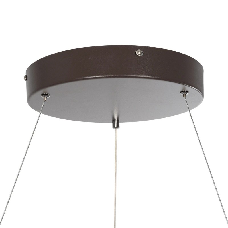 GloboStar® SALEM 61248 Κρεμαστή Πλαφονιέρα Οροφής Δαχτυλίδι-Κύκλος LED CCT 105W 12075lm 120° AC 220-240V - Εναλλαγή Φωτισμού μέσω Τηλεχειριστηρίου All In One Ψυχρό 6000k+Φυσικό 4500k+Θερμό 2700k Dimmable Φ60cm - Καφέ Χάλκινο - 3 Years Warranty