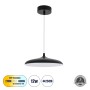 GLOBOSTAR® BARON 61251 Μοντέρνο Κρεμαστό Φωτιστικό Οροφής LED 12W 1440lm 120° AC 220-240V IP20 Ρυθμιζόμενο Λευκό CCT με On/Off 2700K/4500K/6000K - Lumileds SMD Chip - Μαύρο Ματ - Μ25 x Π25 x Υ8cm - 3 Χρόνια Εγγύηση