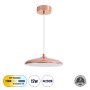 GLOBOSTAR® BARON 61253 Μοντέρνο Κρεμαστό Φωτιστικό Οροφής LED 12W 1440lm 120° AC 220-240V IP20 Ρυθμιζόμενο Λευκό CCT με On/Off 2700K/4500K/6000K - Lumileds SMD Chip - Ροζ Χρυσό - Μ25 x Π25 x Υ8cm - 3 Χρόνια Εγγύηση