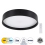 GLOBOSTAR® NARNIA 61257 Μοντέρνο Φωτιστικό Οροφής LED 75W 8625lm 120° AC 220-240V IP20 Ρυθμιζόμενο Λευκό CCT με Χειριστήριο από 2700K έως 6000K Dimmable - Lumileds SMD Chip - Μαύρο Ματ - Μ45 x Π45 x Υ8cm - 3 Χρόνια Εγγύηση