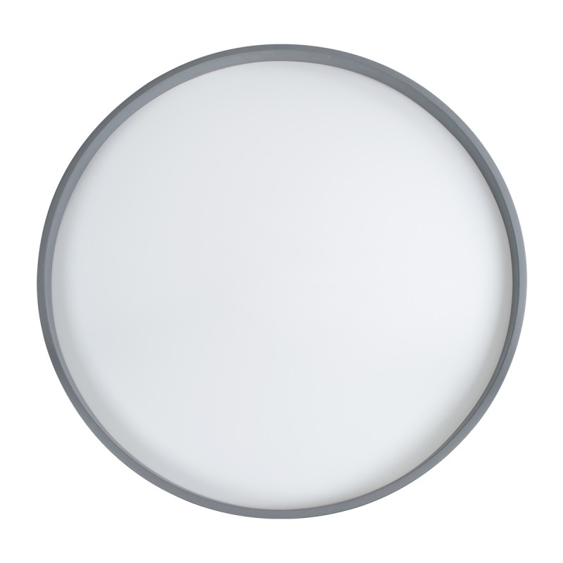 GloboStar® NARNIA 61260 Πλαφονιέρα Οροφής LED CCT 100W 11500lm 120° AC 220-240V - Εναλλαγή Φωτισμού μέσω Τηλεχειριστηρίου All In One Ψυχρό 6000k+Φυσικό 4500k+Θερμό 2700k Dimmable Φ60 x Υ10cm - Γκρι Ανθρακί - 3 Years Warranty