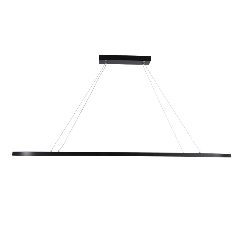 GLOBOSTAR® BOLIVAR 61271 Μοντέρνο Κρεμαστό Φωτιστικό Οροφής LED 54W 6210lm 360° AC 220-240V IP20 Ρυθμιζόμενο Λευκό CCT με Χειριστήριο από 2700K έως 6000K Dimmable - Lumileds SMD Chip - Μαύρο Ματ - Μ120 x Π30 x Υ2cm - 3 Χρόνια Εγγύηση