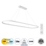 GLOBOSTAR® BOLIVAR 61272 Μοντέρνο Κρεμαστό Φωτιστικό Οροφής LED 54W 6210lm 360° AC 220-240V IP20 Ρυθμιζόμενο Λευκό CCT με Χειριστήριο από 2700K έως 6000K Dimmable - Lumileds SMD Chip - Λευκό Ματ - Μ120 x Π30 x Υ2cm - 3 Χρόνια Εγγύηση