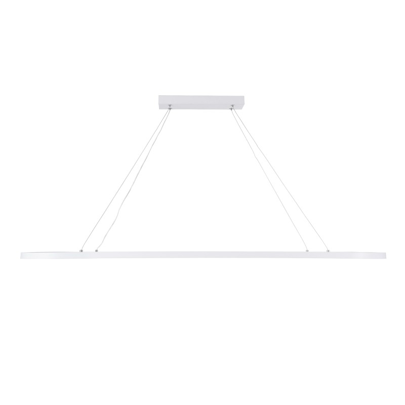 GLOBOSTAR® BOLIVAR 61272 Μοντέρνο Κρεμαστό Φωτιστικό Οροφής LED 54W 6210lm 360° AC 220-240V IP20 Ρυθμιζόμενο Λευκό CCT με Χειριστήριο από 2700K έως 6000K Dimmable - Lumileds SMD Chip - Λευκό Ματ - Μ120 x Π30 x Υ2cm - 3 Χρόνια Εγγύηση