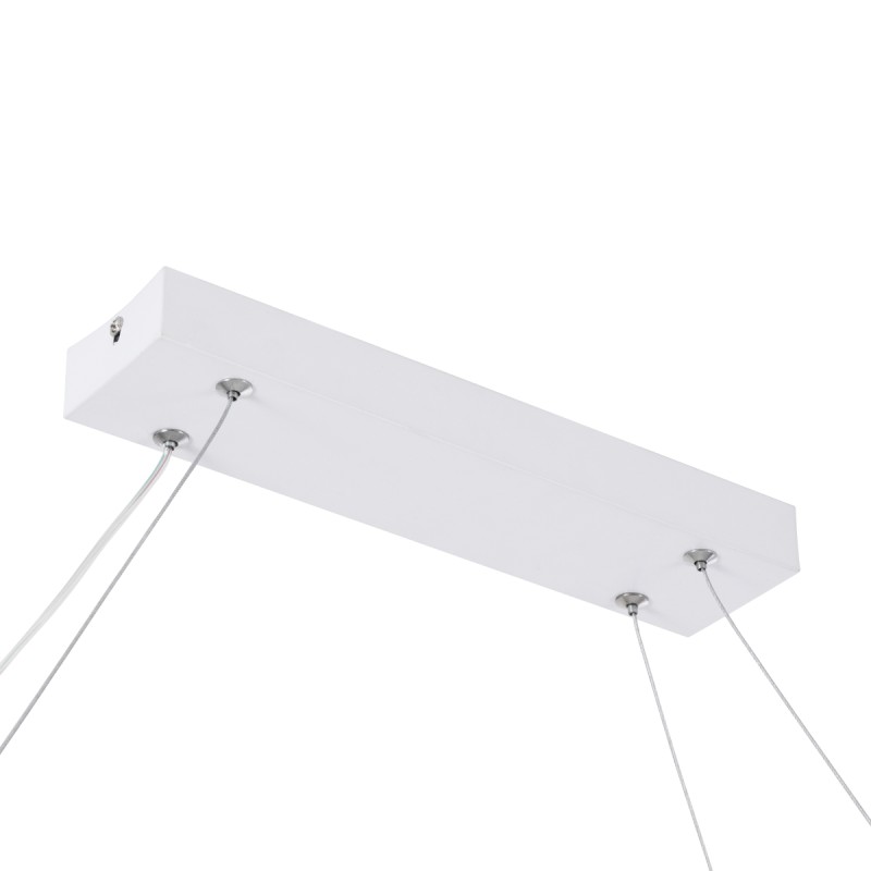 GLOBOSTAR® BOLIVAR 61272 Μοντέρνο Κρεμαστό Φωτιστικό Οροφής LED 54W 6210lm 360° AC 220-240V IP20 Ρυθμιζόμενο Λευκό CCT με Χειριστήριο από 2700K έως 6000K Dimmable - Lumileds SMD Chip - Λευκό Ματ - Μ120 x Π30 x Υ2cm - 3 Χρόνια Εγγύηση