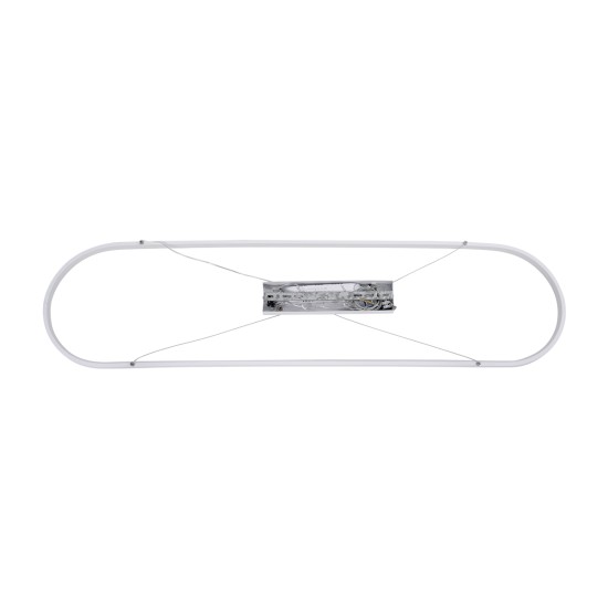 GLOBOSTAR® BOLIVAR 61272 Μοντέρνο Κρεμαστό Φωτιστικό Οροφής LED 54W 6210lm 360° AC 220-240V IP20 Ρυθμιζόμενο Λευκό CCT με Χειριστήριο από 2700K έως 6000K Dimmable - Lumileds SMD Chip - Λευκό Ματ - Μ120 x Π30 x Υ2cm - 3 Χρόνια Εγγύηση