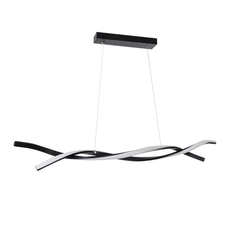 GloboStar® MORALES 61275 Κρεμαστό Φωτιστικό Οροφής Design LED CCT 54W 6048lm 200° AC 220-240V - Εναλλαγή Φωτισμού μέσω Τηλεχειριστηρίου All In One Ψυχρό 6000k+Φυσικό 4500k+Θερμό 2700k Dimmable Μ90 x Π14 x Υ14cm - Μαύρο - 3 Years Warranty