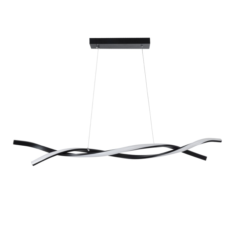 GloboStar® MORALES 61275 Κρεμαστό Φωτιστικό Οροφής Design LED CCT 54W 6048lm 200° AC 220-240V - Εναλλαγή Φωτισμού μέσω Τηλεχειριστηρίου All In One Ψυχρό 6000k+Φυσικό 4500k+Θερμό 2700k Dimmable Μ90 x Π14 x Υ14cm - Μαύρο - 3 Years Warranty