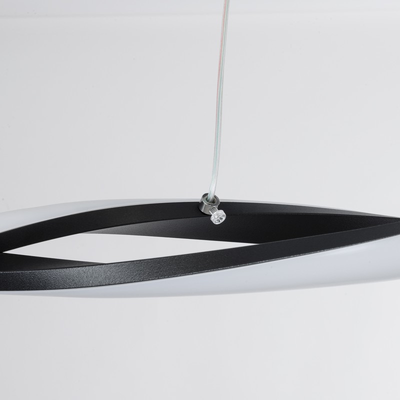 GloboStar® MORALES 61275 Κρεμαστό Φωτιστικό Οροφής Design LED CCT 54W 6048lm 200° AC 220-240V - Εναλλαγή Φωτισμού μέσω Τηλεχειριστηρίου All In One Ψυχρό 6000k+Φυσικό 4500k+Θερμό 2700k Dimmable Μ90 x Π14 x Υ14cm - Μαύρο - 3 Years Warranty