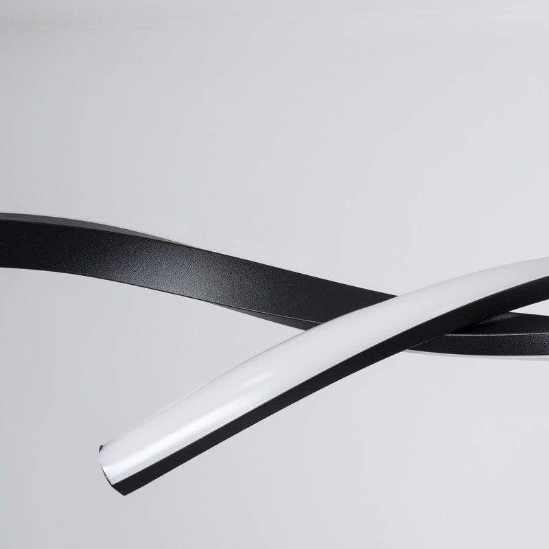 GloboStar® MORALES 61275 Κρεμαστό Φωτιστικό Οροφής Design LED CCT 54W 6048lm 200° AC 220-240V - Εναλλαγή Φωτισμού μέσω Τηλεχειριστηρίου All In One Ψυχρό 6000k+Φυσικό 4500k+Θερμό 2700k Dimmable Μ90 x Π14 x Υ14cm - Μαύρο - 3 Years Warranty