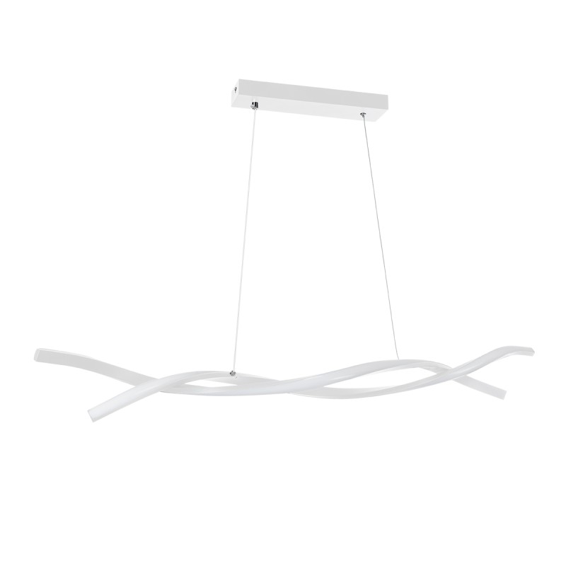 GloboStar® MORALES 61276 Κρεμαστό Φωτιστικό Οροφής Design LED CCT 54W 6048lm 200° AC 220-240V - Εναλλαγή Φωτισμού μέσω Τηλεχειριστηρίου All In One Ψυχρό 6000k+Φυσικό 4500k+Θερμό 2700k Dimmable Μ90 x Π14 x Υ14cm - Λευκό - 3 Years Warranty